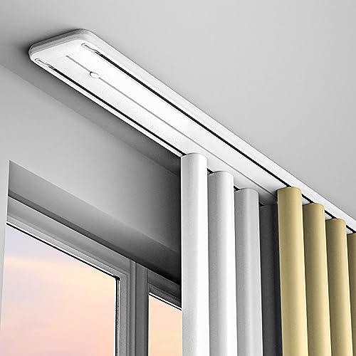 Verstellbare Doppel-Vorhangschiene, Aluminiumlegierung, leise, Deckenhalterung für Wohnzimmer, Schlafzimmer, Badezimmer, einfache Installation Verstellbare Doppel-Vorhangschiene, Aluminiumlegierung, leise, Deckenhalterung für Wohnzimmer, Schlafzimmer, Badezimmer, einfache Installation von Generisch