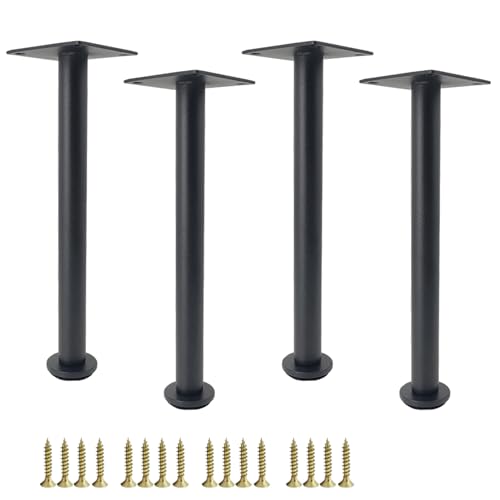 Verstellbare Edelstahl-Möbelbeine, 4 Stück, 8 cm Höhe, perfekt für Tische, Schränke, Nachttische, Sofas und Betten, inklusive Schrauben (schwarz) von Generisch