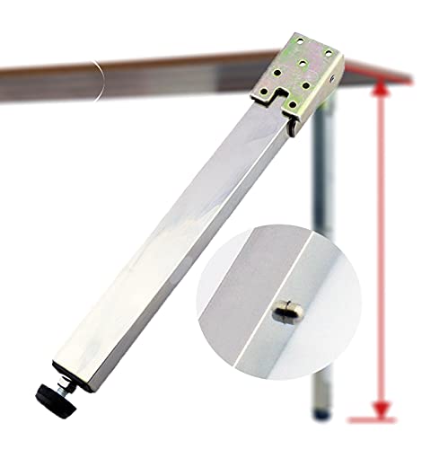 Verstellbare Edelstahl-Möbelbeine, zusammenklappbar, Teleskop-Schreibtischbeine, Push-Pull-Hebe-Esstischbeine, 40160 cm, mit Schrauben und Schutzbasis, 160 cm von Generisch