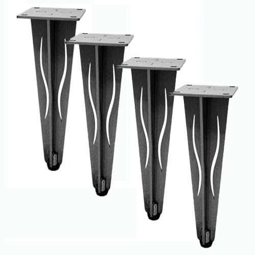 Verstellbare Edelstahl-Möbelbeine – 12 cm Höhe für Tische, Betten, Schränke und Sofas – Ersatzfüße in gebürstetem schwarzem Finish – und stilvolles Design Verstellbare Edelstahl-Möbelbeine – 12 cm Höhe für Tische, Betten, Schränke und Sofas – Ersatzfüße in gebürstetem schwarzem Finish – und stilvolles Design von Generisch