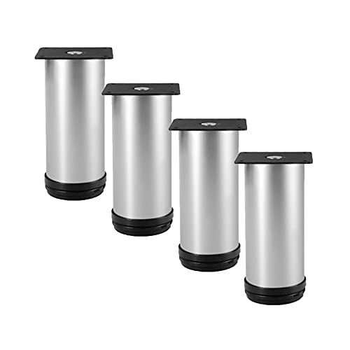 Verstellbare Edelstahl-Möbelbeine – Metall-Möbelfüße für Tische, Sofas, Schränke – 4 Stück, Silber (25 cm) – langlebige Ersatzbeine für Heimdekoration von Generisch