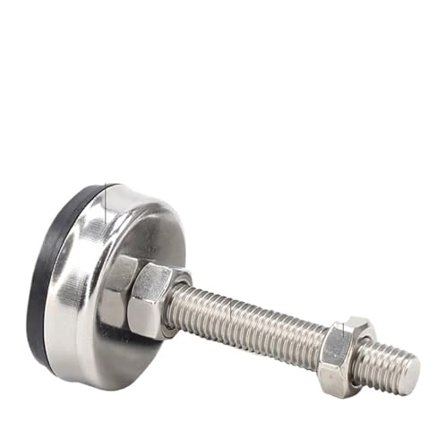 Verstellbare Edelstahl-Nivellierfüße M8 M10 M12 Drehfuß für Möbel, Anti-Rutsch-Pads, verstellbare Möbelbeine (D43 x M10 x 60 mm, 2 Stück) von Generisch