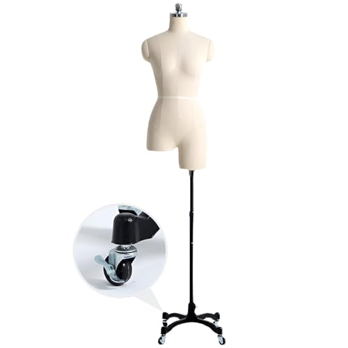 Verstellbare Höhe bewegliches Rad Halbkörper Kleid Form zum Nähen und Ausstellen von Kleidung Verstellbare Höhe bewegliches Rad Halbkörper Kleid Form zum Nähen und Ausstellen von Kleidung von Generisch