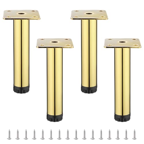 Verstellbare Metall-Möbelbeine, 4er-Set Ersatzbeine für TV-Schrank, Sofa, Schreibtisch, Tisch mit Schrauben, 8 cm Höhe von Generisch