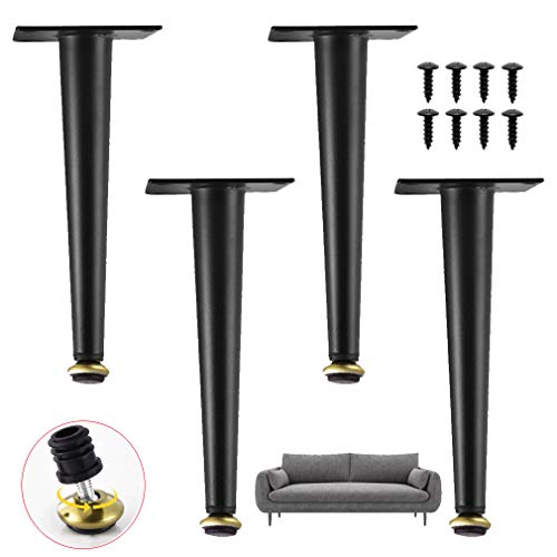 Verstellbare Metall-Möbelbeine – Eisentischbeine, Ersatzfüße für Sofas, konische Küchenschrankbeine, 12,5 cm, gerades Design, höhenverstellbar, 0–1 cm, 4 Stück Verstellbare Metall-Möbelbeine – Eisentischbeine, Ersatzfüße für Sofas, konische Küchenschrankbeine, 12,5 cm, gerades Design, höhenverstellbar, 0–1 cm, 4 Stück von Generisch