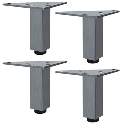 Verstellbare Möbelbeine, 4 Stück, 6–40 cm, runde Aluminiumbeine, perfekt für Küche, TV-Ständer, Badezimmerschrank, inklusive 6 cm Schrauben, stabile und stilvolle Unterstützung. von Generisch