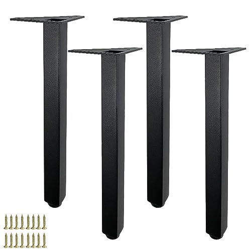 Verstellbare Möbelbeine, 4 Stück, Edelstahl, Ersatz-Stützbeine für Couchtische, Nachttische, TV-Schränke, Bett, schwarz, 36,5 cm, mit Schrauben von Generisch