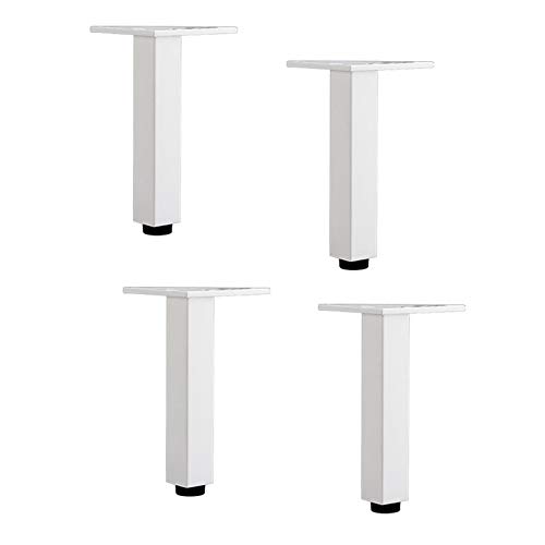 Verstellbare Möbelbeine – 4 Stück, 0–10 mm höhenverstellbare Metallfüße für Schrank- und Möbelbeine, Tisch- und Möbelbeine, weiß, 25 cm, für Küchenschränke und Tische. von Generisch