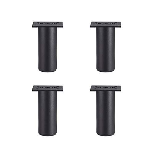 Verstellbare Möbelbeine aus Aluminiumlegierung, 4 Stück, verdickte, runde Ersatzfüße für Sofa, Schrank, Couchtisch, Schwarz (4 cm), langlebige Stützbeine von Generisch