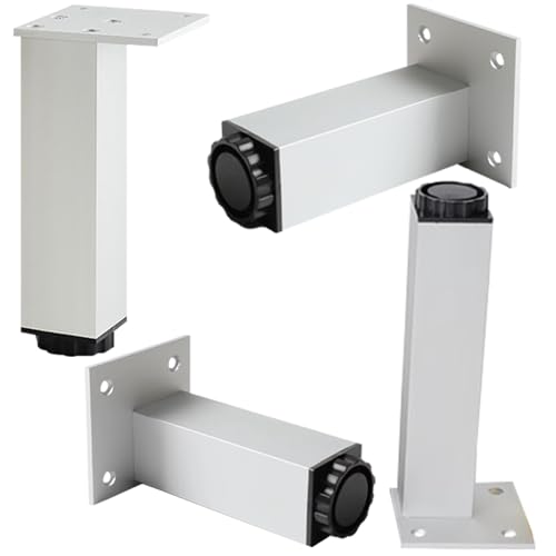 Verstellbare Möbelbeine aus Aluminiumlegierung, 4 quadratische Füße für Sofa, Schrank und Küche, höhenverstellbar, 3–40 cm, eloxierte Oberfläche für verbesserte Stabilität Verstellbare Möbelbeine aus Aluminiumlegierung, 4 quadratische Füße für Sofa, Schrank und Küche, höhenverstellbar, 3–40 cm, eloxierte Oberfläche für verbesserte Stabilität von Generisch
