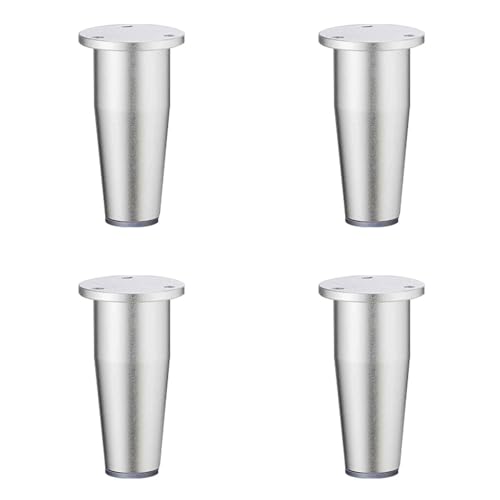 Verstellbare Möbelbeine aus Aluminiumlegierung, rund, eloxierte Oberfläche, Höhe 8–15 cm, perfekt für Sofas, Tische und DIY-Projekte, 4 Stück von Generisch