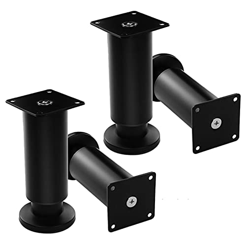 Verstellbare Möbelbeine aus Edelstahl, Sofabeine, Schrank, Tisch, Bett, Füße, Schwarz, 4 Stück (Größe: 10 cm) – perfekt für Sofas, Schränke und Tische von Generisch