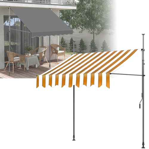 Verstellbare Outdoor Markise mit Kurbel Wasserdicht UV-beständig Baldachin für Balkon Garten & Terrasse - Vielseitiger Klemm-Sonnenschutz für Verschiedene Höhen & Winkel Verstellbare Outdoor Markise mit Kurbel Wasserdicht UV-beständig Baldachin für Balkon Garten & Terrasse - Vielseitiger Klemm-Sonnenschutz für Verschiedene Höhen & Winkel von Generisch