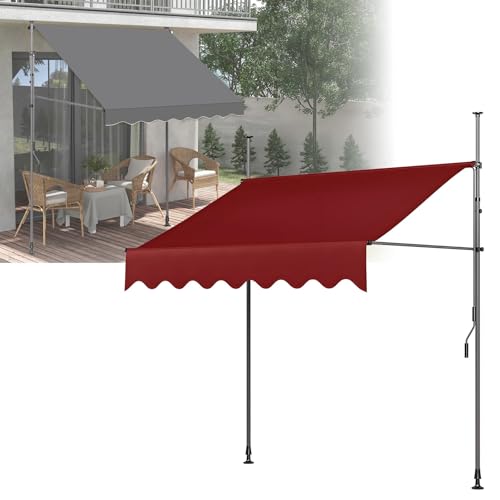 Verstellbare Outdoor Markise mit Kurbel Wasserdicht UV-beständig Sonnenschutz für Balkon Garten Terrasse Klemm-Design für einfache Installation und individuelle Passform Verstellbare Outdoor Markise mit Kurbel Wasserdicht UV-beständig Sonnenschutz für Balkon Garten Terrasse Klemm-Design für einfache Installation und individuelle Passform von Generisch