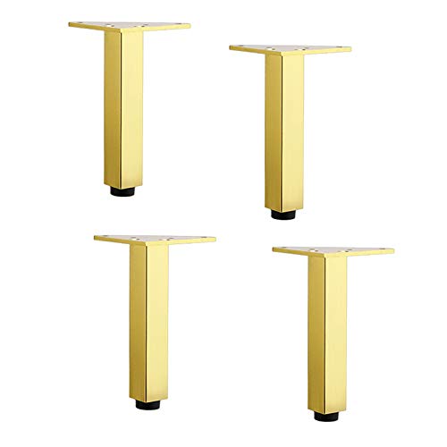 Verstellbare Schrankfüße, Metall-Möbelbeine, höhenverstellbar, 0–10 mm, 20 cm, für Küchenschränke und Tische, elegantes Gold-Finish, 4 Stück von Generisch