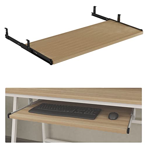 Verstellbare Tastaturablage, 54/60/70 x 27 cm, wasserdichter Schieber, Naturholz, 5 Farboptionen, ergonomische Schreibtischverlängerung, Muskelermüdung, 5-Loch-Design von Generisch