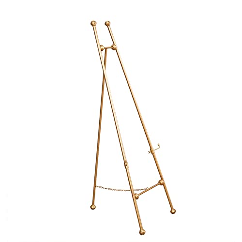 Verstellbare goldfarbene Metall-Staffelei, Ständer, leicht, zusammenklappbar, Bodenstaffelei für Gemälde, Poster, Hochzeitsschilder und Fotos, höhenverstellbar, 120/150 cm, ideal für Veranstaltungen Verstellbare goldfarbene Metall-Staffelei, Ständer, leicht, zusammenklappbar, Bodenstaffelei für Gemälde, Poster, Hochzeitsschilder und Fotos, höhenverstellbar, 120/150 cm, ideal für Veranstaltungen von Generisch