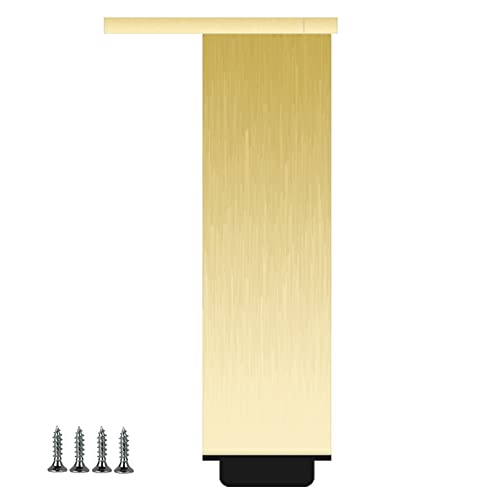 Verstellbare goldfarbene Schrankbeine, 4 Stück, 30 cm, quadratisch, 40 x 40 mm, Aluminium-Möbelbeine für Küche und Bad, stilvolle Möbelfüße für moderne Schränke und Kommoden von Generisch