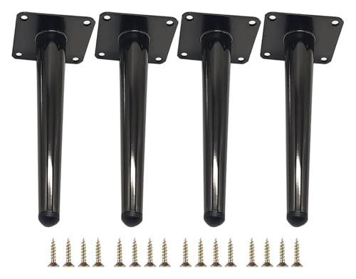Verstellbare konische Metall-Möbelbeine für Sofa, Bett, Schrank, TV-Ständer, 17 cm, Pistolenschwarz, langlebige Unterstützung für Wohnmöbel, 4 Stück Verstellbare konische Metall-Möbelbeine für Sofa, Bett, Schrank, TV-Ständer, 17 cm, Pistolenschwarz, langlebige Unterstützung für Wohnmöbel, 4 Stück von Generisch