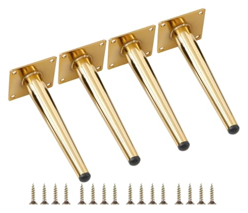 Verstellbare konische Metall-Möbelbeine für Sofa, Bett, Schrank, Tisch, Gold, 12 cm, langlebige Unterstützung für TV-Schränke und Wohnmöbel, 4 Stück Verstellbare konische Metall-Möbelbeine für Sofa, Bett, Schrank, Tisch, Gold, 12 cm, langlebige Unterstützung für TV-Schränke und Wohnmöbel, 4 Stück von Generisch