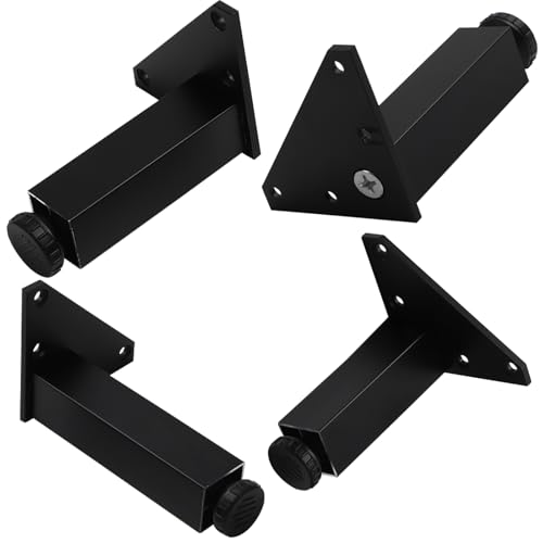 Verstellbare schwarze Möbelbeine, Set mit 4 quadratischen Tischfüßen, 6–50 cm Höhe, Aluminiumlegierung, Sofa-Beine, eloxierte Oberfläche, ideal für Couchtische und moderne Dekoration Verstellbare schwarze Möbelbeine, Set mit 4 quadratischen Tischfüßen, 6–50 cm Höhe, Aluminiumlegierung, Sofa-Beine, eloxierte Oberfläche, ideal für Couchtische und moderne Dekoration von Generisch
