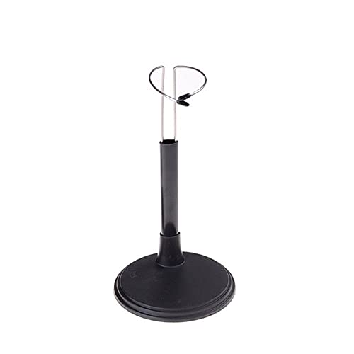 Verstellbarer Puppenständer, Metallständer für Puppen und Actionfiguren, weiß/schwarz, Displayhalterung mit Teleskopbeinen (schwarz für 25 cm große Puppe) von Generisch
