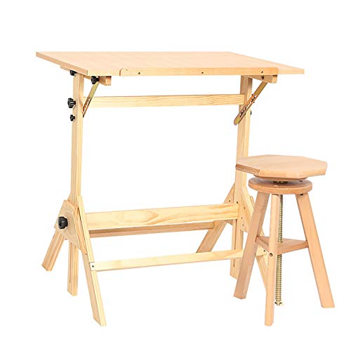 Verstellbarer Schreibtisch und Maltisch aus Massivholz, geneigte Oberseite für Kunst- und Ölgemälde, vielseitiger Zeichentisch für Künstler, Bastel- und Designarbeiten Verstellbarer Schreibtisch und Maltisch aus Massivholz, geneigte Oberseite für Kunst- und Ölgemälde, vielseitiger Zeichentisch für Künstler, Bastel- und Designarbeiten von Generisch