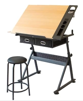 Verstellbarer Zeichentisch für Kunst & Design - Höhenverstellbarer Basteltisch zum Zeichnen, Schreiben, Malen & Kreative Arbeiten - Perfekt für Studenten & Profis von Generisch