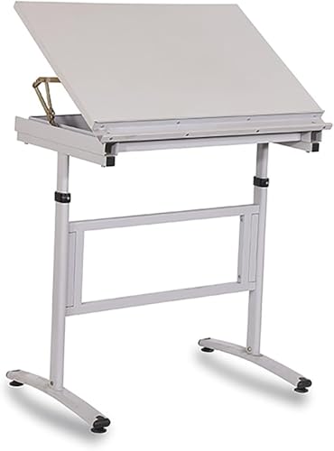 Verstellbarer Zeichentisch für Kunst und Ingenieurwesen, Kunstarbeitsplatz, Mal- und Zeichentisch, ergonomisches Design, robuste Konstruktion, perfekt für Künstler und Architekten von Generisch