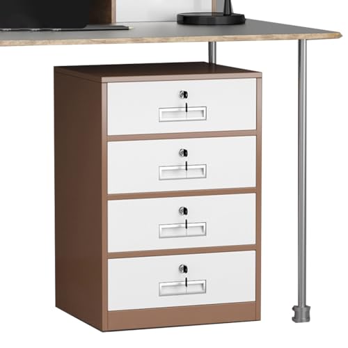 Vertikaler Aktenschrank aus Stahl mit Schloss für Home Office – Aktenschrank aus Metall mit 4 Schubladen für sichere A4/Legal/Briefablage – Unterschreibtisch (Schwarz) von Generisch