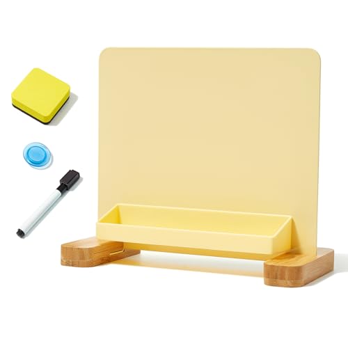 Vielseitiges, magnetisches Schreibtisch-Whiteboard mit Bambus-Basis, aufstellbar, trocken abwischbar, Schreibtafel, Aufbewahrungsbox, Design: 1 schwarzer Marker, 1 Radiergummi und 1 Magnet, leicht zu Vielseitiges, magnetisches Schreibtisch-Whiteboard mit Bambus-Basis, aufstellbar, trocken abwischbar, Schreibtafel, Aufbewahrungsbox, Design: 1 schwarzer Marker, 1 Radiergummi und 1 Magnet, leicht zu von Generisch