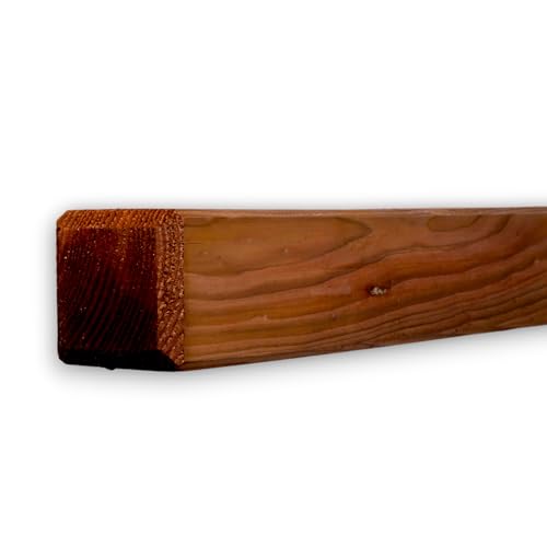 Vierkantpfosten Kiefer Holz KDI Braun 9x9 cm in 100-150 cm Länge – Stumpf, stabiler Zaunpfosten, imprägniert & wetterfest, für Zaunbau, Gartenbau, Carport (150 cm Länge) von Generisch