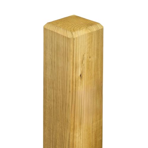 Vierkantpfosten Kiefer Holz KDI Grün 9x9 cm in 100-150 cm Länge – Stumpf, stabiler Zaunpfosten, imprägniert & wetterfest, für Zaunbau, Gartenbau, Carport (100 cm Länge) von Generisch