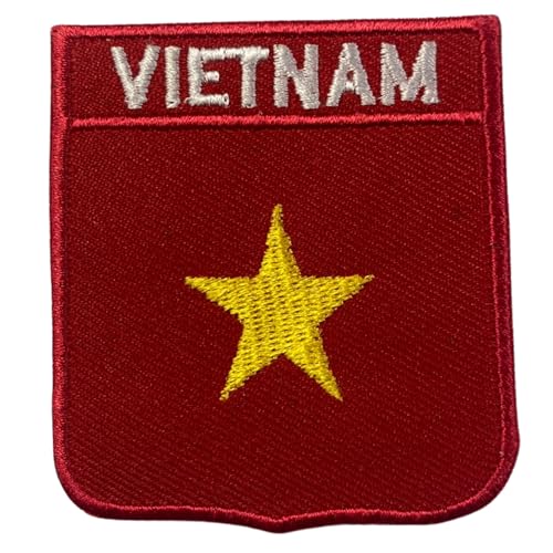 Vietnam bestickte Schildflagge mit Namen Patch zum Aufbügeln / Aufnähen Abzeichen Nationalsymbol Militär Patch für Kleidung Rucksäcke Kappen Vietnam bestickte Schildflagge mit Namen Patch zum Aufbügeln / Aufnähen Abzeichen Nationalsymbol Militär Patch für Kleidung Rucksäcke Kappen von Generisch