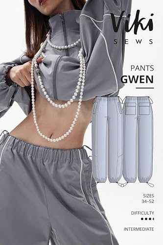 Vikisews Papier-Schnittmuster Gwen-Hosen, Größe 37-50 von Generisch