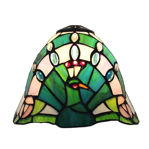 Vintage 20,3 cm Pfau Tiffany-Lampenschirm – Buntglas-Ersatz für Tisch-, Pendel- und Schreibtischlampen – elegantes Heimdekor-Beleuchtungszubehör Vintage 20,3 cm Pfau Tiffany-Lampenschirm – Buntglas-Ersatz für Tisch-, Pendel- und Schreibtischlampen – elegantes Heimdekor-Beleuchtungszubehör von Generisch