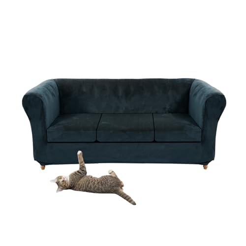Vintage Cued Sofa-Stuhlbezug, Stretch-Samtstoff, weich und bequem, inklusive Kissenbezug, perfekt für Heimdekoration und Möbelschutz von Generisch