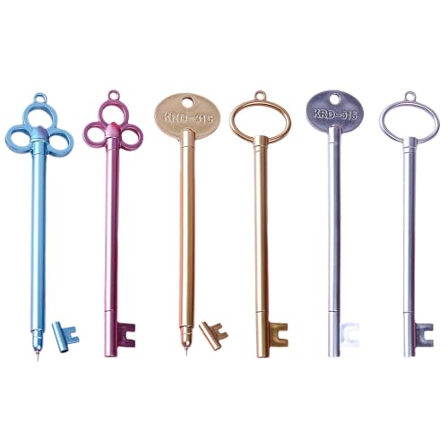 Vintage-Kugelschreiber, 6 x Schlüsselform, glattes Schreiben, schöne ausgefallene Stifte, dekorativ, niedlich, Schulbedarf für Schreibwaren, Zeichnen, Schreiben Vintage-Kugelschreiber, 6 x Schlüsselform, glattes Schreiben, schöne ausgefallene Stifte, dekorativ, niedlich, Schulbedarf für Schreibwaren, Zeichnen, Schreiben von Generisch