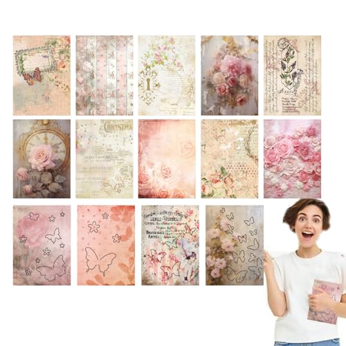 Vintage Scrapbooking-Kit, Scrapbook-Papier, 3D-Schmetterlingspapier Für Scrapbook-Tagebuch, Vintage-ästhetisches Scrapbook-Papier Für Notizbücher, Journaling-Zubehör, Für Erwachsene, Kinder, Teenager Vintage Scrapbooking-Kit, Scrapbook-Papier, 3D-Schmetterlingspapier Für Scrapbook-Tagebuch, Vintage-ästhetisches Scrapbook-Papier Für Notizbücher, Journaling-Zubehör, Für Erwachsene, Kinder, Teenager von Generisch