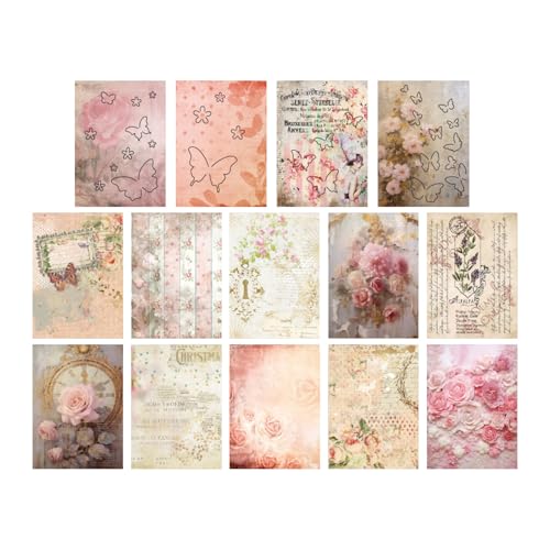 Vintage Scrapbooking-Kit, Scrapbook-Papier,3D Butterfly Paper Planer | Vintage-ästhetisches Scrapbook-Papier für Notizbücher, Journaling-Zubehör, für Erwachsene, Kinder, Teenager Vintage Scrapbooking-Kit, Scrapbook-Papier,3D Butterfly Paper Planer | Vintage-ästhetisches Scrapbook-Papier für Notizbücher, Journaling-Zubehör, für Erwachsene, Kinder, Teenager von Generisch