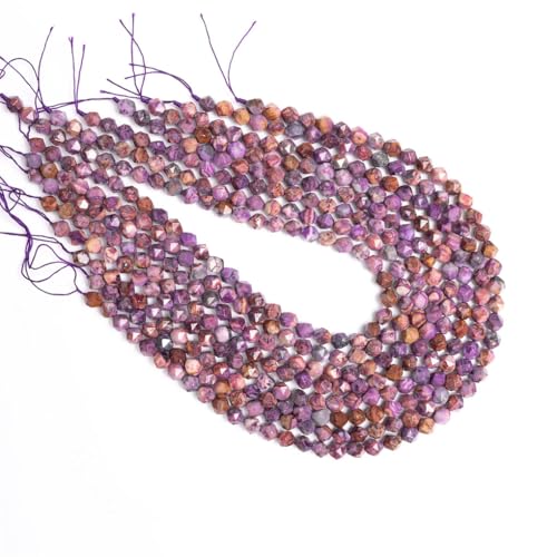 Violette Achat-Perlen, geschliffen, facettiert, natürlicher Edelstein, loser Stein für Schmuckherstellung, Zubehör, 8 mm, ca. 48 Perlen Violette Achat-Perlen, geschliffen, facettiert, natürlicher Edelstein, loser Stein für Schmuckherstellung, Zubehör, 8 mm, ca. 48 Perlen von Generisch