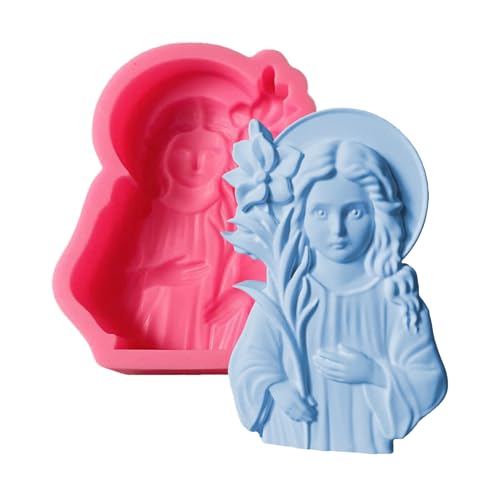 Virgin Mary Candle Mold | Maria Silikonformen Für Seifenherstellung - Antihaft Bastelzubehör Für Gips Fondant Harzkunst Mit Wiederholungsschutz von Generisch