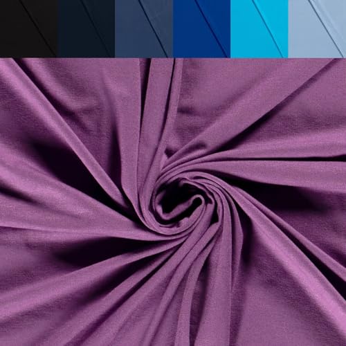 Viskose Jersey Uni Meterware - Stretchstoff Viskose - Viskosestoff stretchig - Jerseystoff Sommer - Blusenstoff Öko Tex 100 *Ab 50cm, Farbe: 045 Lila von generisch