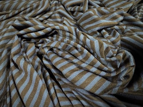 Viskose-Spandex-Stretch-Stoff, Single-Jersey, Meterware, gestreift, Blau und Braun Viskose-Spandex-Stretch-Stoff, Single-Jersey, Meterware, gestreift, Blau und Braun von Generisch