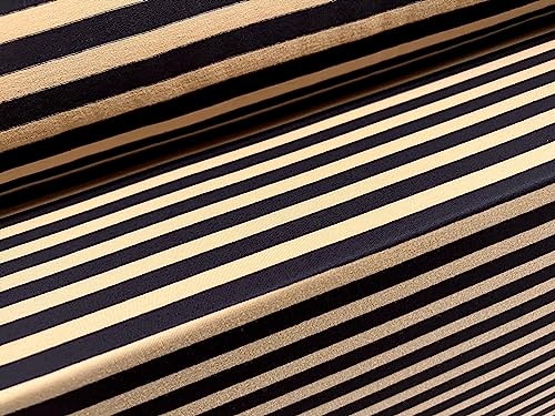 Viskose-Spandex-Stretch-Stoff, Single-Jersey, Meterware, gestreift, Schwarz und Beige Viskose-Spandex-Stretch-Stoff, Single-Jersey, Meterware, gestreift, Schwarz und Beige von Generisch
