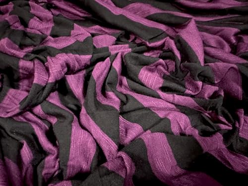 Viskose-Stoff, Single-Jersey, Meterware, gestreift, Violett und Schwarz Viskose-Stoff, Single-Jersey, Meterware, gestreift, Violett und Schwarz von Generisch