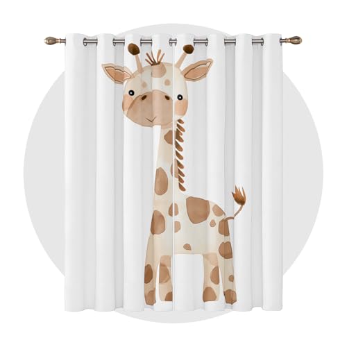 Vorhänge Giraffe - Süße Cartoon Safari Tier Fenster Gardinen mit Ösen, Vorhang Blickdicht Verdunklungsvorhänge Thermovorhang für Wohnzimmer Schlafzimmer Deko 2er Set, H 175 x B 140 cm B-#292 Vorhänge Giraffe - Süße Cartoon Safari Tier Fenster Gardinen mit Ösen, Vorhang Blickdicht Verdunklungsvorhänge Thermovorhang für Wohnzimmer Schlafzimmer Deko 2er Set, H 175 x B 140 cm B-#292 von Generisch