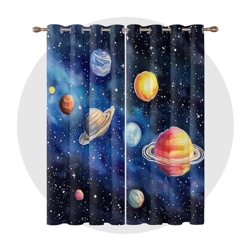 Vorhänge Weltraum - Cartoon Planeten Galaxie Fenster Gardinen mit Ösen, Vorhang Blickdicht Verdunklungsvorhänge Thermovorhang für Wohnzimmer Schlafzimmer Deko 2er Set, H 220 x B 140 cm B-#52 Vorhänge Weltraum - Cartoon Planeten Galaxie Fenster Gardinen mit Ösen, Vorhang Blickdicht Verdunklungsvorhänge Thermovorhang für Wohnzimmer Schlafzimmer Deko 2er Set, H 220 x B 140 cm B-#52 von Generisch