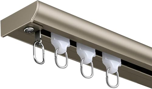 Vorhang-Deckenschiene, ultradünne nach innen gerichtete Fensterschiene mit Rollen und Endkappen, einfach zu installieren, langlebiges Design Vorhang-Deckenschiene, ultradünne nach innen gerichtete Fensterschiene mit Rollen und Endkappen, einfach zu installieren, langlebiges Design von Generisch