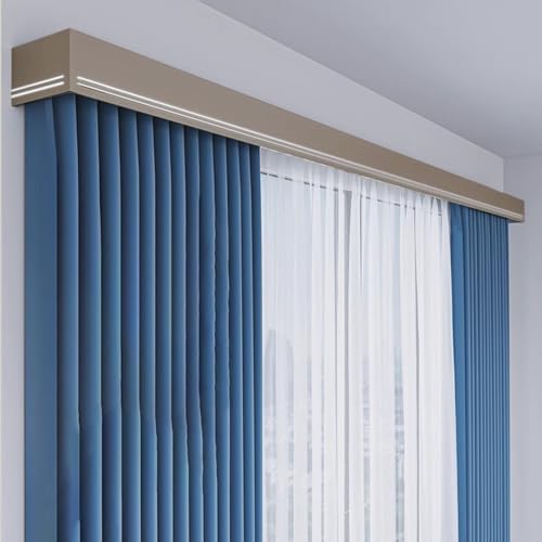 Vorhang-Querbehang, Verdunkelungsvorhangschiene und Volant, grau/weiß/blau/braun, Doppelschienen-Vorhang, Querbehang, individuelle Länge, Heimdekoration, Fenstervolant Box Vorhang-Querbehang, Verdunkelungsvorhangschiene und Volant, grau/weiß/blau/braun, Doppelschienen-Vorhang, Querbehang, individuelle Länge, Heimdekoration, Fenstervolant Box von Generisch